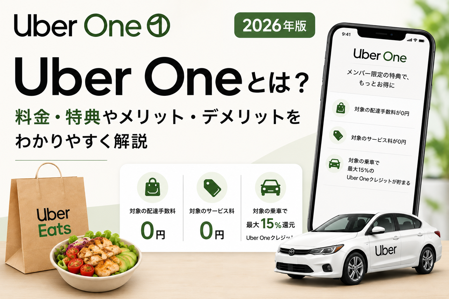 Uber Oneの料金・特典とメリット・デメリット